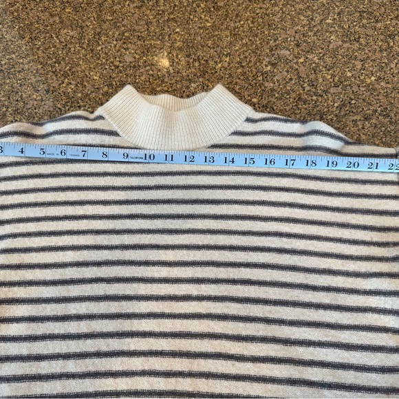 Madewell Cream and Gray Striped Turtleneck Sweater - Picture 7 of 9